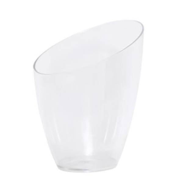 Small table ice bucket with sloping top