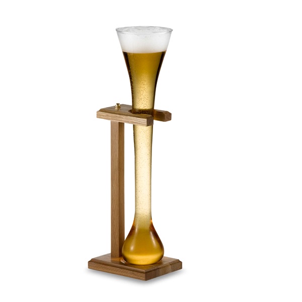 Half Yard Beer Glass with Wood Stand