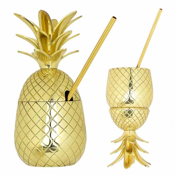 Pineapple Cup with Straw