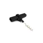 Black Plastic Corkscrew w/ Cover