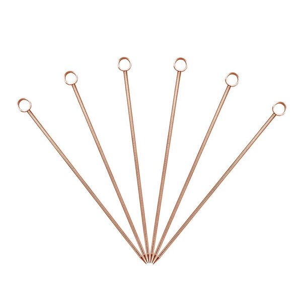 Stainless Steel Summit Cocktail Picks Set of 6 Copper Plated size 4.5"