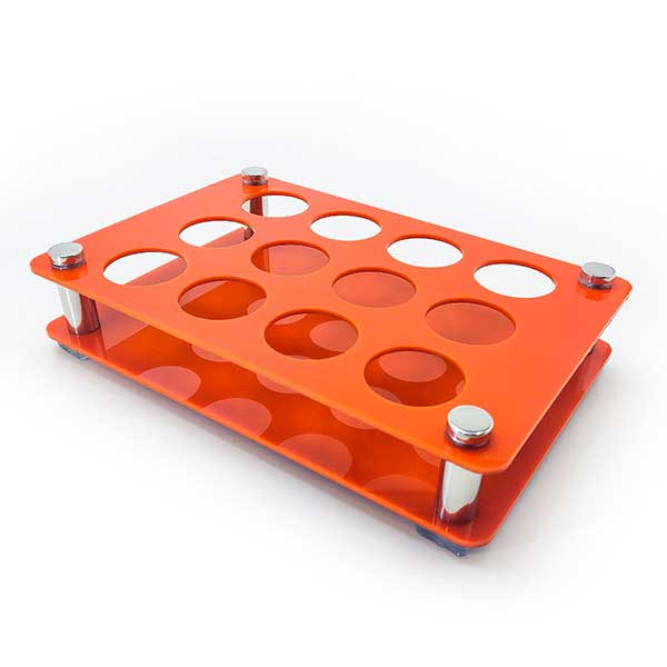 Orange 12 Holes Acrylic Short Glass Tray Rectangular