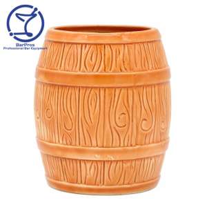 Barrel Tiki Cocktail Mug - 510 ml, Brown Ceramic
