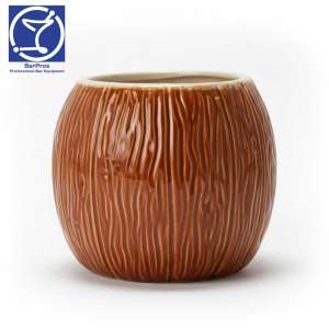 Ceramic Coconut Tiki Mug - 500 ml, Brown