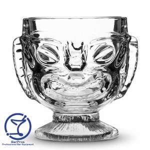 Sculpted Glass Tiki Mug - 420 ml, Clear